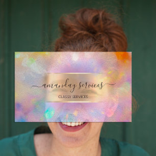 Influencer Blue Gold Drivers Gold Holographic Visitekaartje