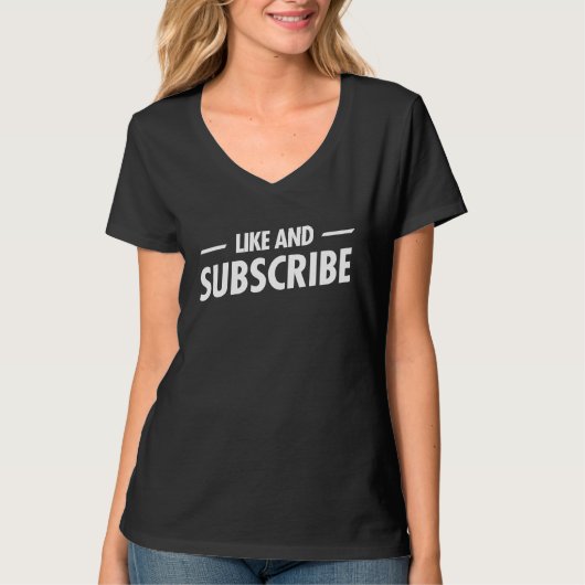 Influencer Content Creator   Like and Subscribe T-shirt (Voorkant)