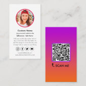 Influencer Content Creator QR Code Social Media Visitekaartje (Voorkant / Achterkant)