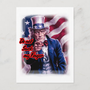 Influencer en patriottische Oom Sam op een Feestdagenkaart
