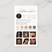 Influencer Esthetician Social Media QR Code Beige Visitekaartje (Achterkant)