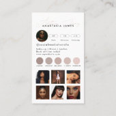 Influencer Esthetician Social Media QR Code Roze Visitekaartje (Achterkant)