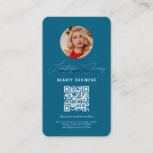 Influencer Feed Grid Social Media QR Code Blauw Visitekaartje (Voorkant)