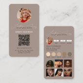 Influencer Feed Grid Social Media QR Code Bruin Visitekaartje (Voorkant / Achterkant)