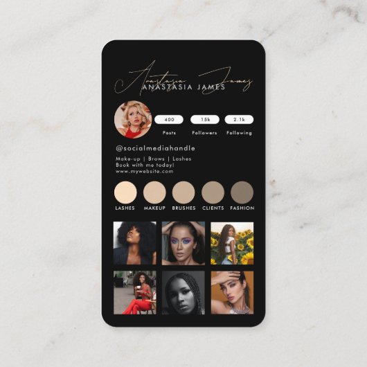 Influencer Feed Grid Social Media QR Code Business Visitekaartje (Achterkant)