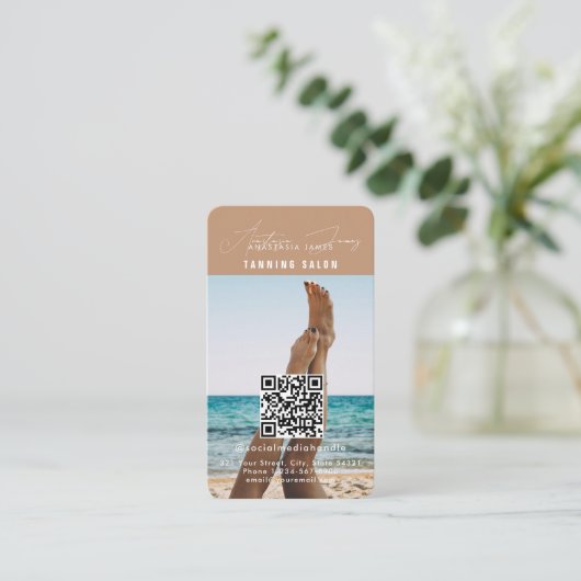 Influencer Feed Grid Social Media QR Code Business Visitekaartje (Staand voorkant)