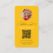 Influencer Feed Grid Social Media QR Code Geel Visitekaartje (Voorkant)