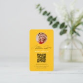 Influencer Feed Grid Social Media QR Code Geel Visitekaartje (Staand voorkant)
