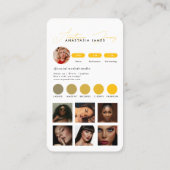 Influencer Feed Grid Social Media QR Code Geel Visitekaartje (Achterkant)
