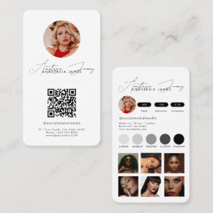 Influencer Feed Grid Social Media QR Code Wit Visitekaartje