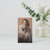 Influencer Foto Sociale Media QR Code Visitekaartje (Staand voorkant)