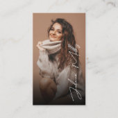 Influencer Foto Sociale Media QR Code Visitekaartje (Voorkant)