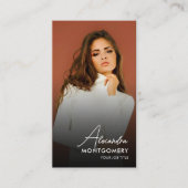 Influencer Foto Sociale Media QR Code Visitekaartje (Voorkant)