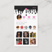 Influencer Fotofeed Girly Social Media Glitter Visitekaartje (Achterkant)