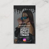Influencer Fotofeed Girly Social Media Glitter Visitekaartje (Voorkant)
