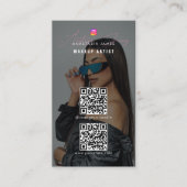 Influencer Fotofeed Grid Social Media 2 QR-codes Visitekaartje (Voorkant)