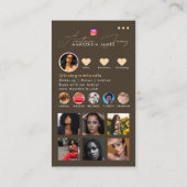 Influencer Fotofeed Grid Social Media Beige Boho Visitekaartje (Achterkant)