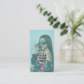 Influencer Fotofeed Grid Social Media Turquoise Visitekaartje (Staand voorkant)