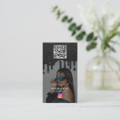 Influencer Fotofeed Social Media Black Glitter Visitekaartje (Staand voorkant)