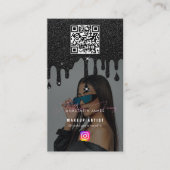 Influencer Fotofeed Social Media Black Glitter Visitekaartje (Voorkant)