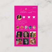 Influencer Fotofeed Social Media QR Code Girly Visitekaartje (Achterkant)