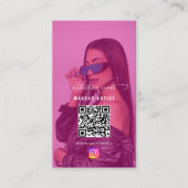 Influencer Fotofeed Social Media QR Code Girly Visitekaartje (Voorkant)
