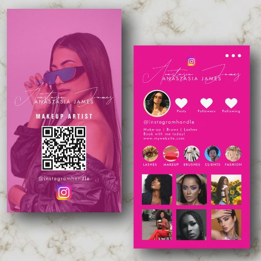 Influencer Fotofeed Social Media QR Code Girly Visitekaartje