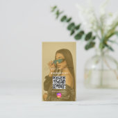 Influencer Fotofeed Social Media QR Code Gold Visitekaartje (Staand voorkant)
