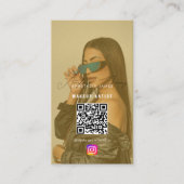 Influencer Fotofeed Social Media QR Code Gold Visitekaartje (Voorkant)