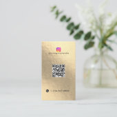 Influencer Fotofeed Social Media QR Code Gold Visitekaartje (Staand voorkant)