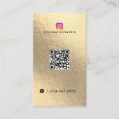 Influencer Fotofeed Social Media QR Code Gold Visitekaartje (Voorkant)