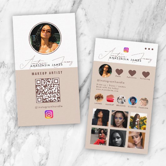 Influencer Fotofeed Social Media QR Code Neutraal Visitekaartje