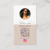 Influencer Fotofeed Social Media QR Code Neutraal Visitekaartje (Voorkant)
