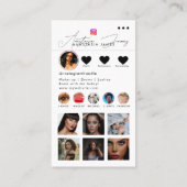 Influencer Fotofeed Social Media QR Code Zwart Visitekaartje (Achterkant)