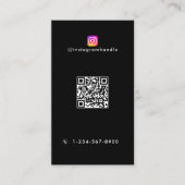 Influencer Fotofeed Social Media QR Code Zwart Visitekaartje (Voorkant)