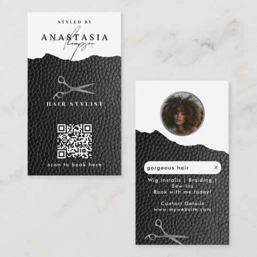 Influencer Hair Stylist Wig & Braid Stylists Visitekaartje (Voorkant / Achterkant)