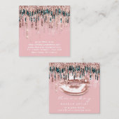 Influencer Makeup Artist Drijft Licht Roos Roze Vierkante Visitekaartje (Voorkant / Achterkant)