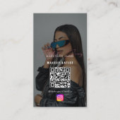 Influencer Photo Feed Girly Social Media QR Code Visitekaartje (Voorkant)