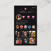 Influencer Photo Feed Grid Social Media 2 QR-code Visitekaartje (Achterkant)