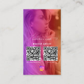Influencer Photo Feed Grid Social Media 2 QR-code Visitekaartje (Voorkant)