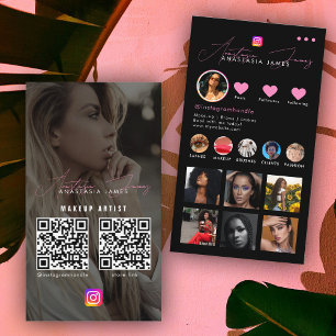 Influencer Photo Feed Grid Social Media 2 QR-code Visitekaartje