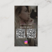 Influencer Photo Feed Grid Social Media 2 QR-code Visitekaartje (Voorkant)