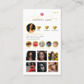 Influencer Photo Feed Grid Social Media QR Code Visitekaartje (Achterkant)