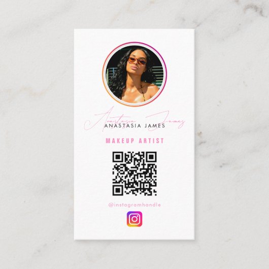 Influencer Photo Feed Grid Social Media QR Code Visitekaartje (Voorkant)