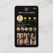 Influencer Photo Feed Grid Social Media QR Code Visitekaartje (Achterkant)