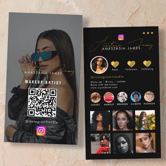 Influencer Photo Feed Grid Social Media QR Code Visitekaartje