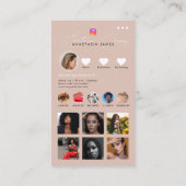 Influencer Photo Feed Grid Social Media QR Code Visitekaartje (Achterkant)