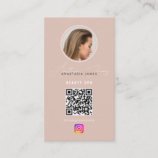 Influencer Photo Feed Grid Social Media QR Code Visitekaartje (Voorkant)