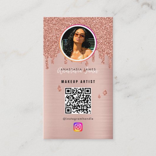 Influencer Photo Feed Grid Social Media QR Code Visitekaartje (Voorkant)