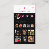Influencer Photo Feed Grid Social Media QR Code Visitekaartje (Achterkant)